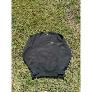 Monster Energy Sweatshirt Men XL Black Crewneck Long Sleeve Motocross Racing